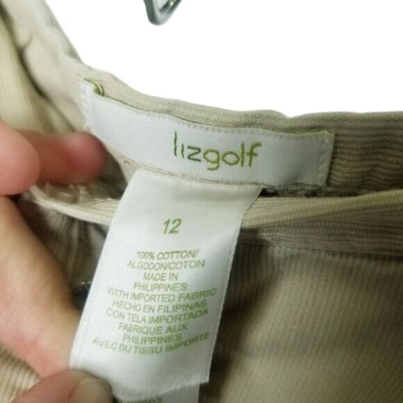 Lizgolf Beige Cotton Skirt Shorts Skorts‎ Embroidered Floral Golf Size 12 - Picture 3 of 11